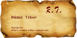 Rádai Tibor névjegykártya